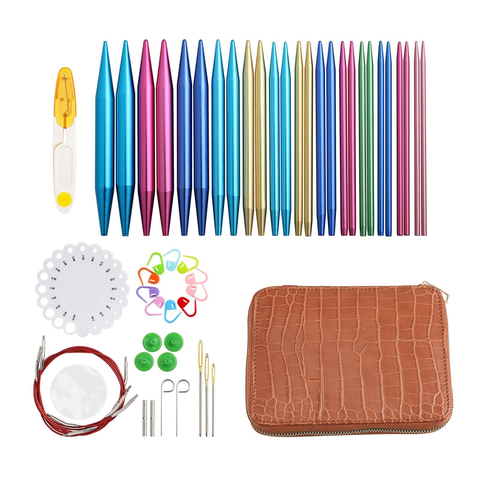 All In one Crochet Hooks Circular Needles 2.75mm-10mm Weaving Tools Yellow