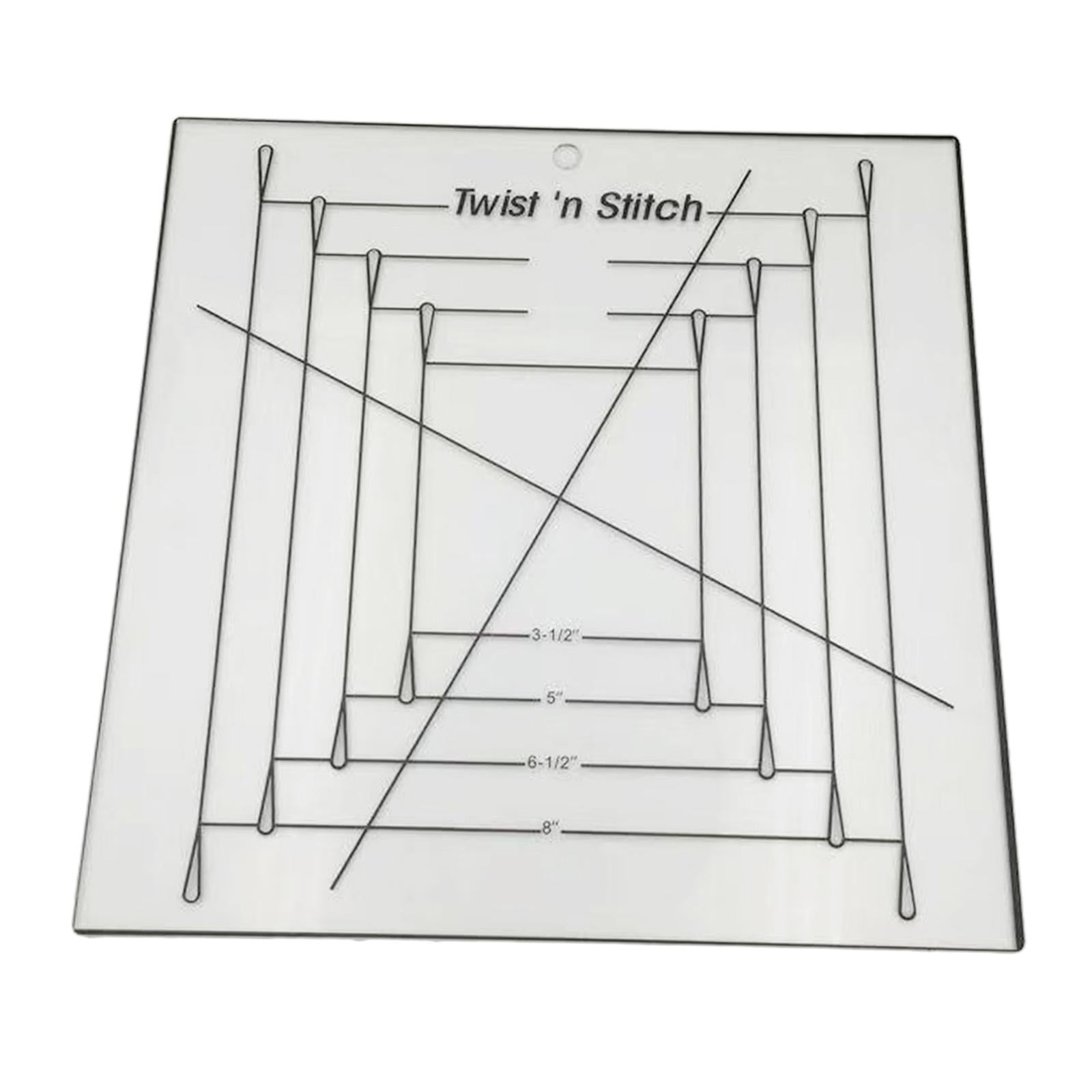 Durable Acrylic Quilting Template Crafting Quilt Twist n Stitch Square Ruler
