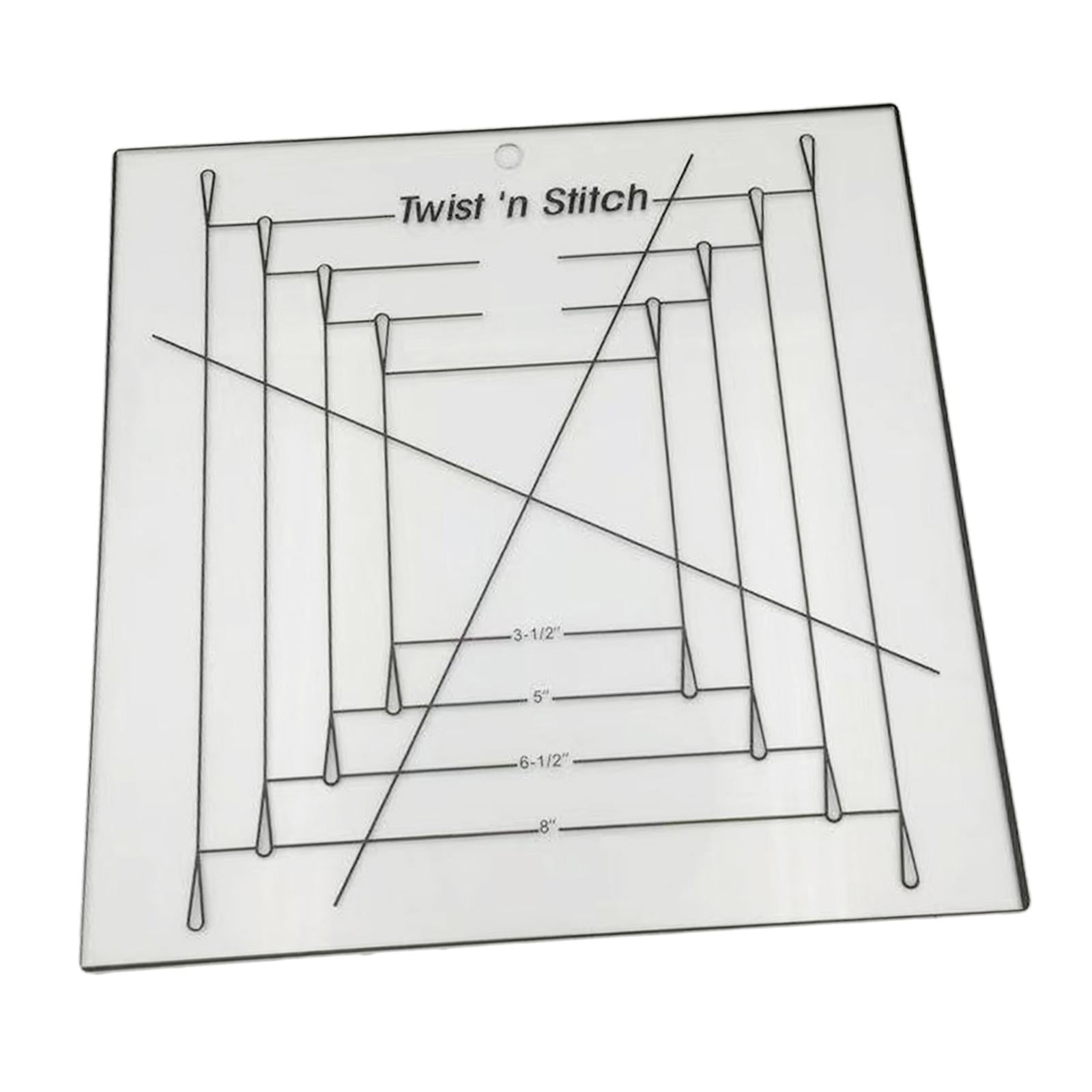 Durable Acrylic Quilting Template Crafting Quilt Twist n Stitch Square Ruler