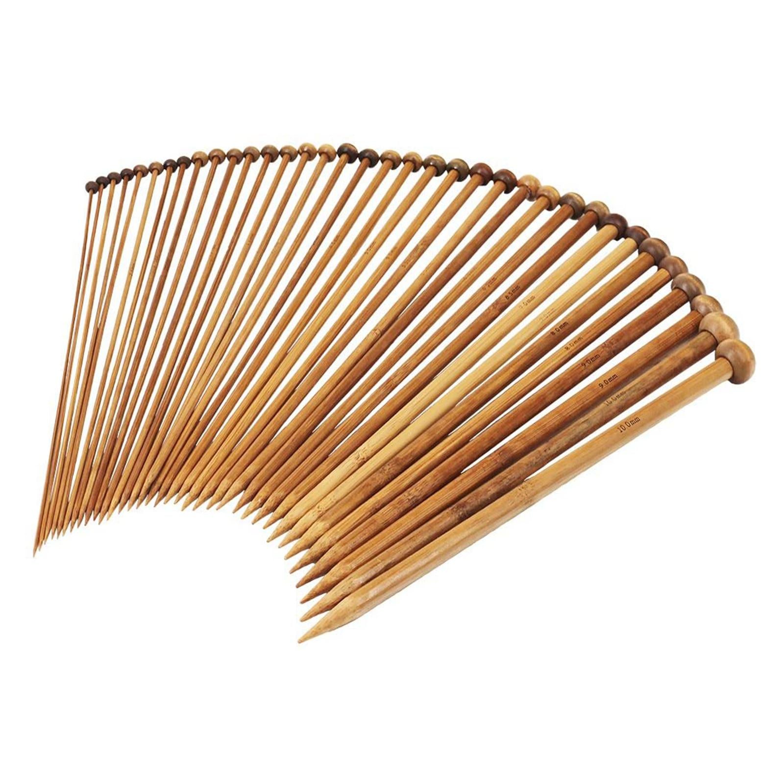 Knitting Needles Set Premium Bamboo Circular Ruler Tools for DIY Weave Rug