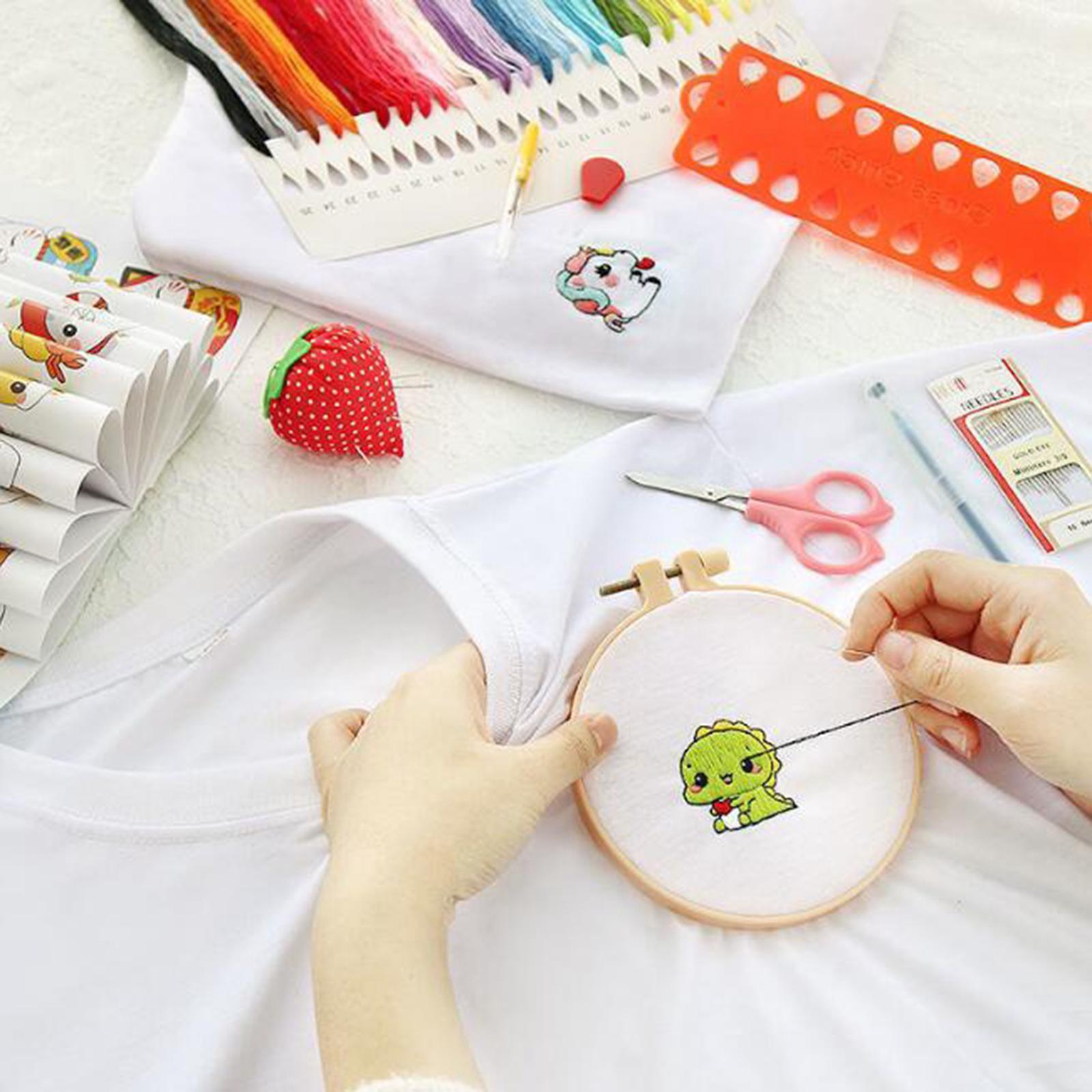 Exquisite Mini Embroidery Hoop Pendant Crossing Stitch Frame Necklace Favors 7pcs