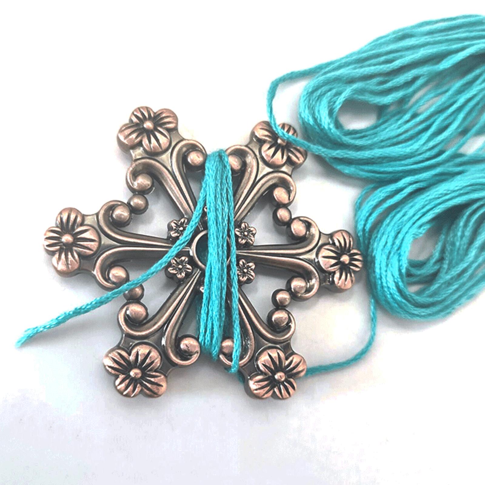 Retro Metal Floss Bobbins Embroidery Organizer Holder Sewing Tool Supplies silver