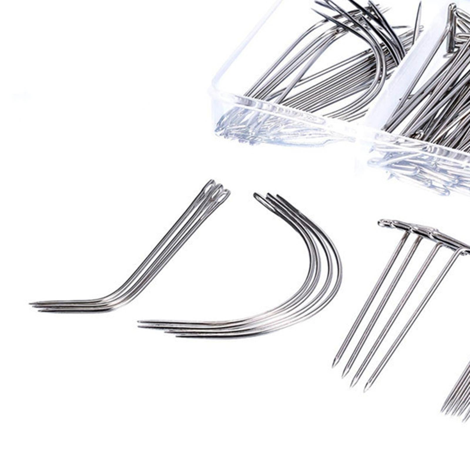 Wig Making Needle Carpet Leather Canvas Repair C Type J Curved Needles Set 3