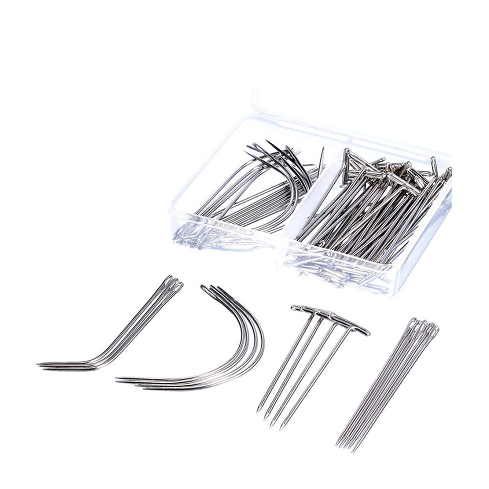 Wig Making Needle Carpet Leather Canvas Repair C Type J Curved Needles Set 3