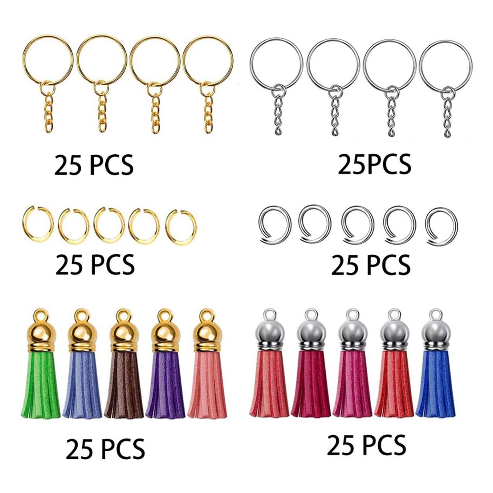 150pcs/Set Keychain Blanks Tassels DIY for Keychain Crafts Keepsake Making