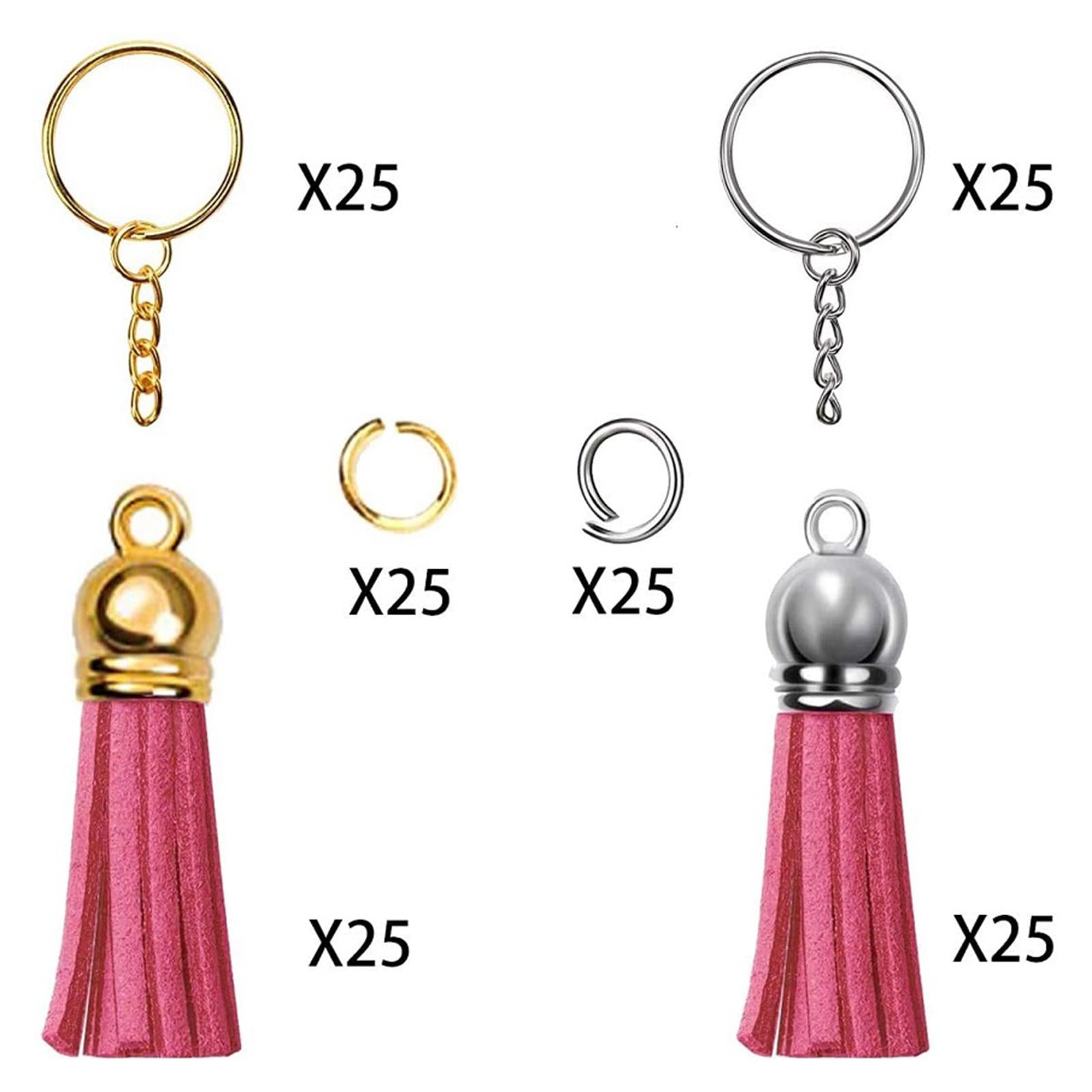 150pcs/Set Keychain Blanks Tassels DIY for Keychain Crafts Keepsake Making