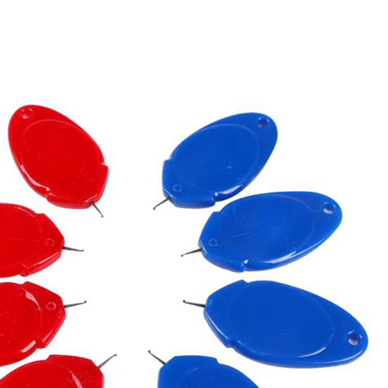Plastic Wire Loop Needle Threader for Hand / Sewing Machine Red Blue 60Pcs