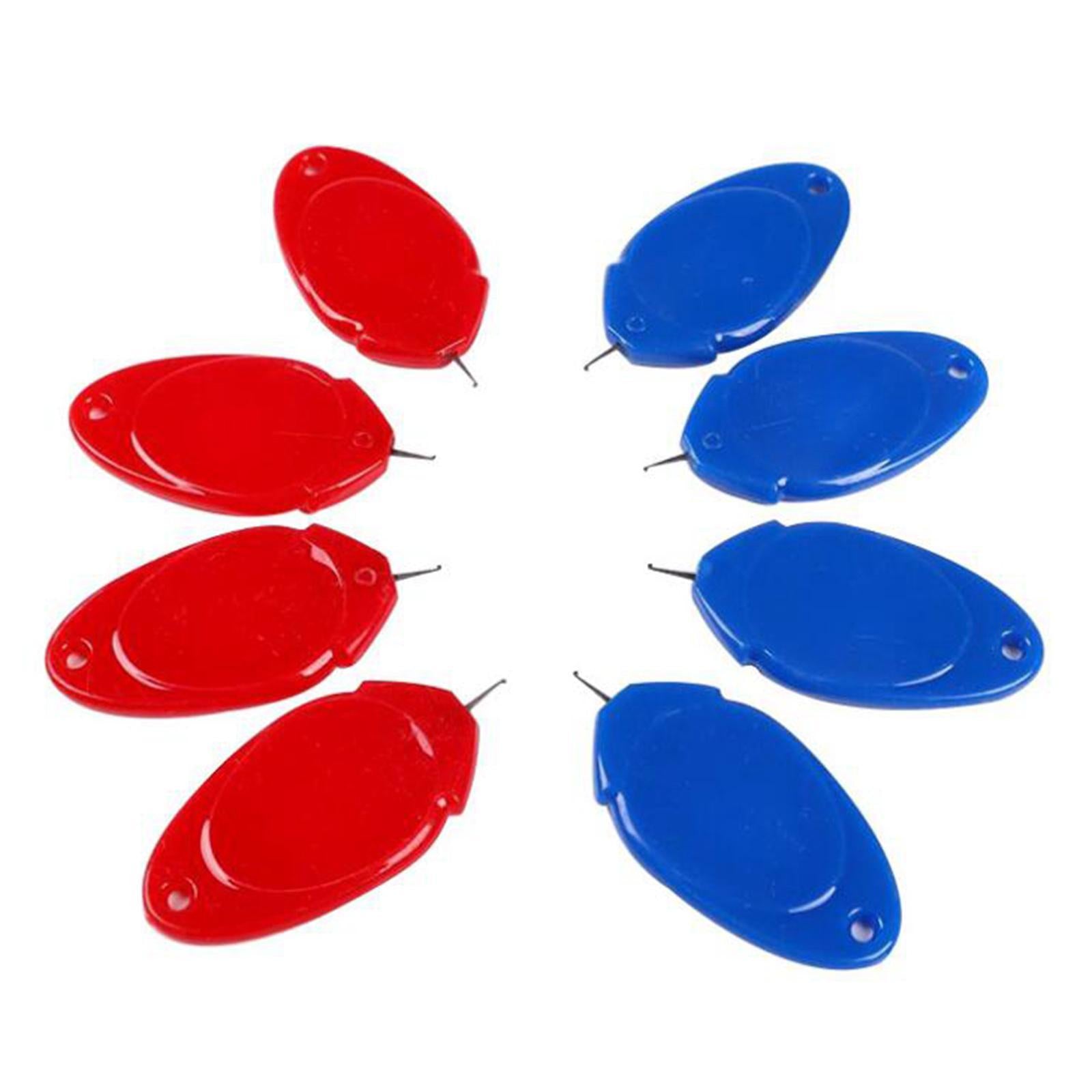 Plastic Wire Loop Needle Threader for Hand / Sewing Machine Red Blue 60Pcs