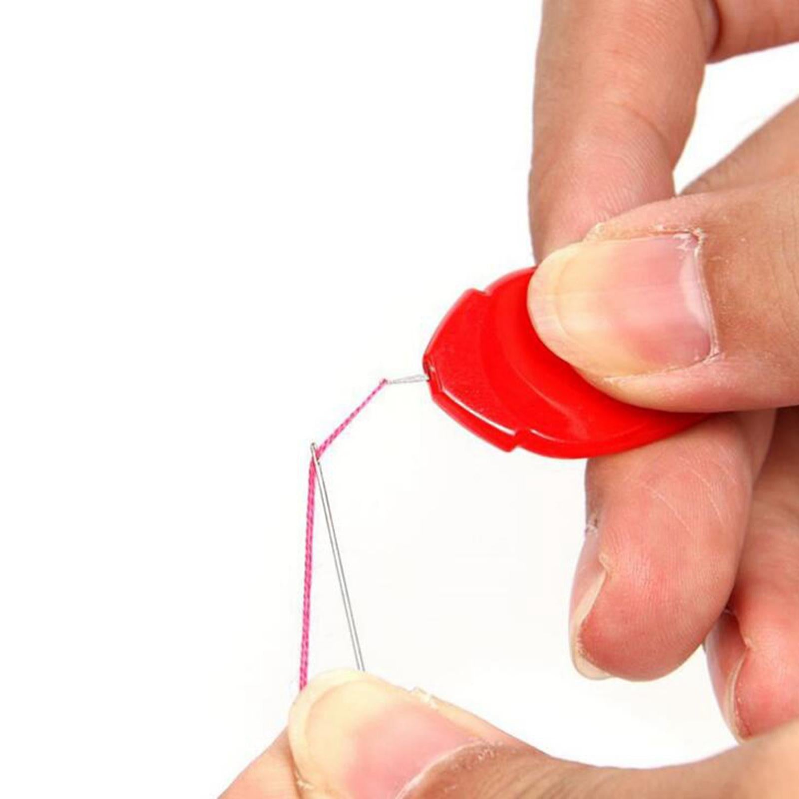 Plastic Wire Loop Needle Threader for Hand / Sewing Machine Red Blue 60Pcs