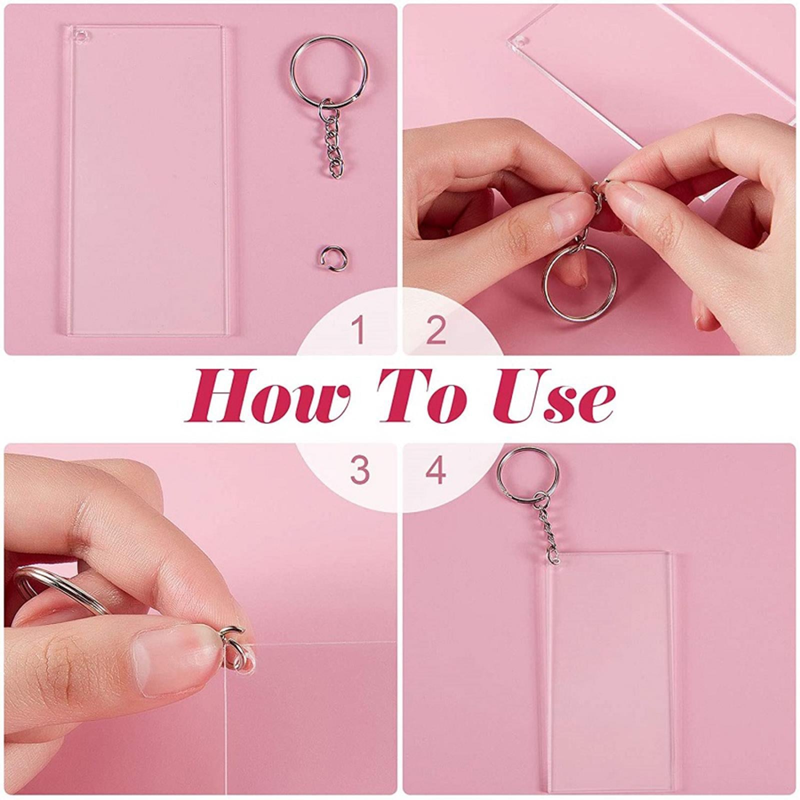 58mm Tassels Blanks Pendants with Key Chain Rings for DIY Crafting Supplies