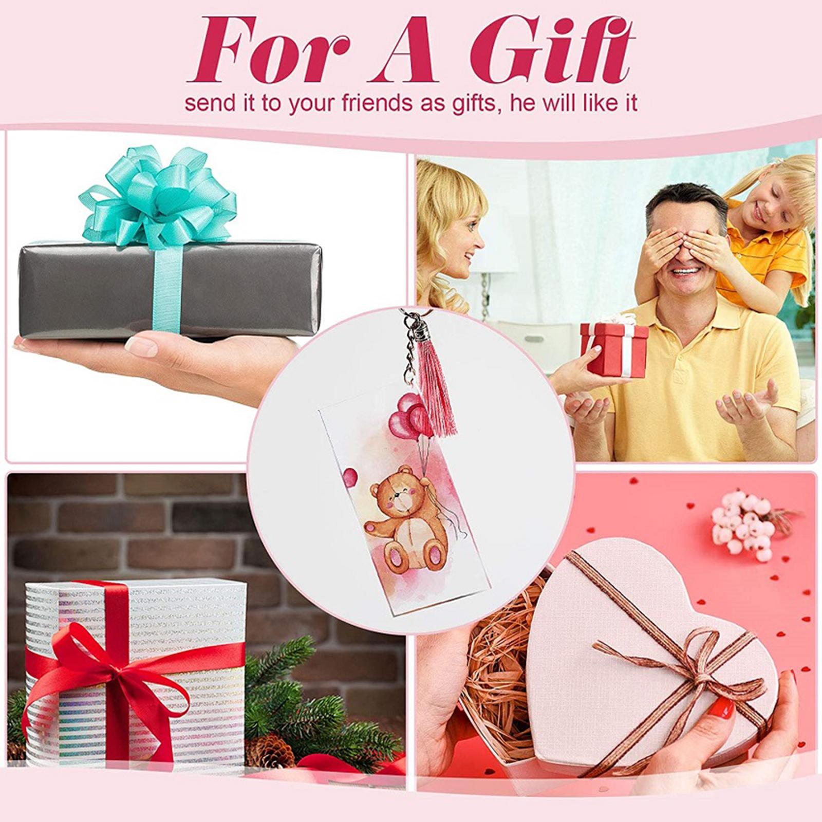 58mm Tassels Blanks Pendants with Key Chain Rings for DIY Crafting Supplies