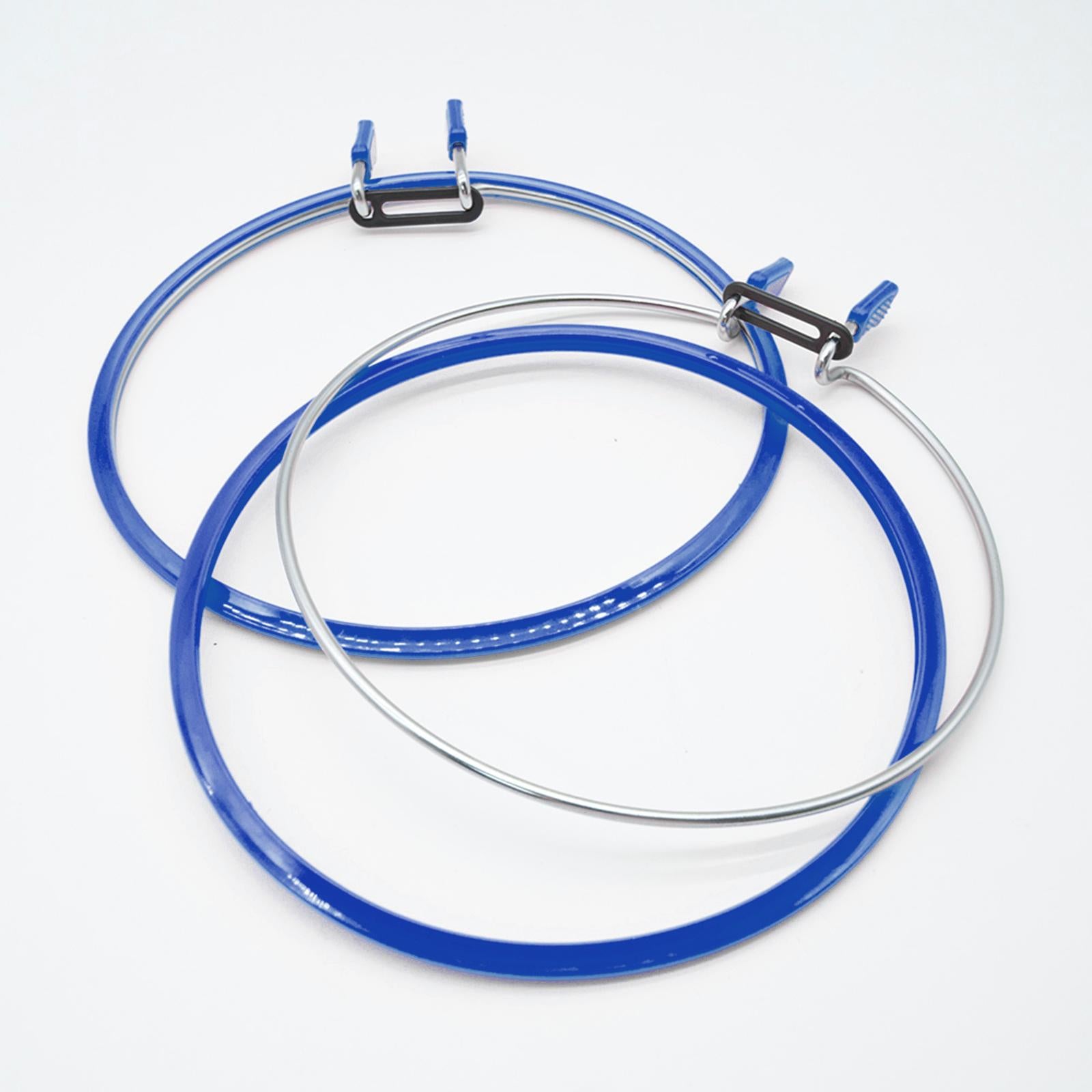 Embroidery Hoop Cross Stitch Spring Tension Frame Adult DIY Display Supplies blue