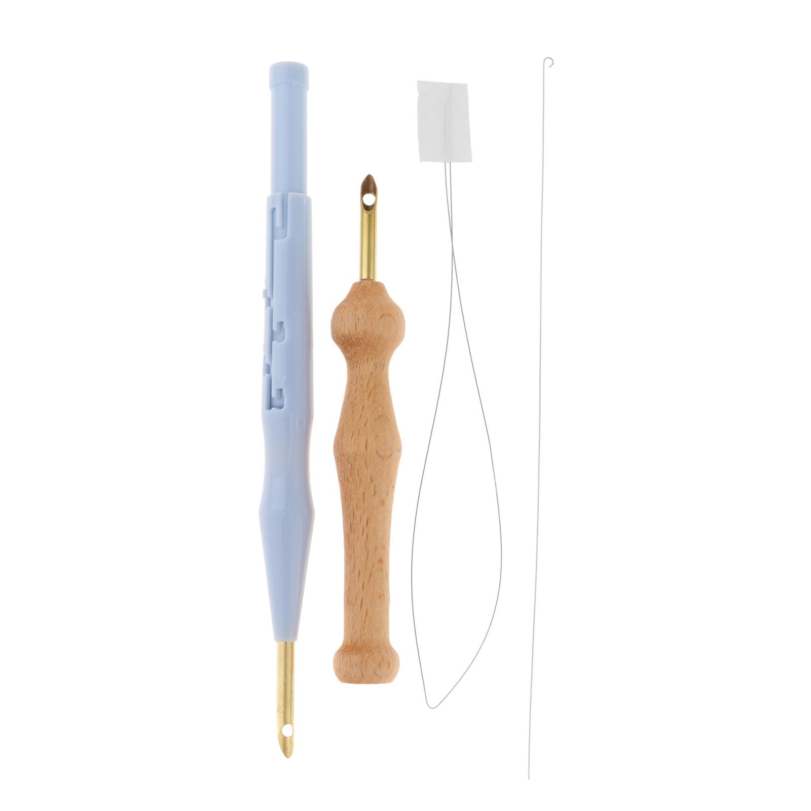DIY Embroidery Pen Tool Punch Needle Water Soluble Pen 2 Wood Punch Needles