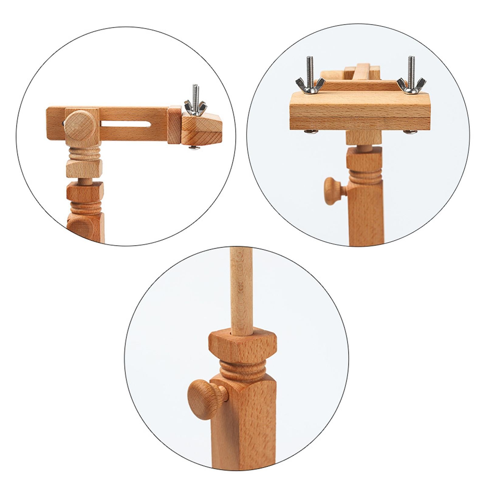 Wooden Embroidery Lap Stand Adjustable Desktop Cross Stitch Rack Hoop Frame