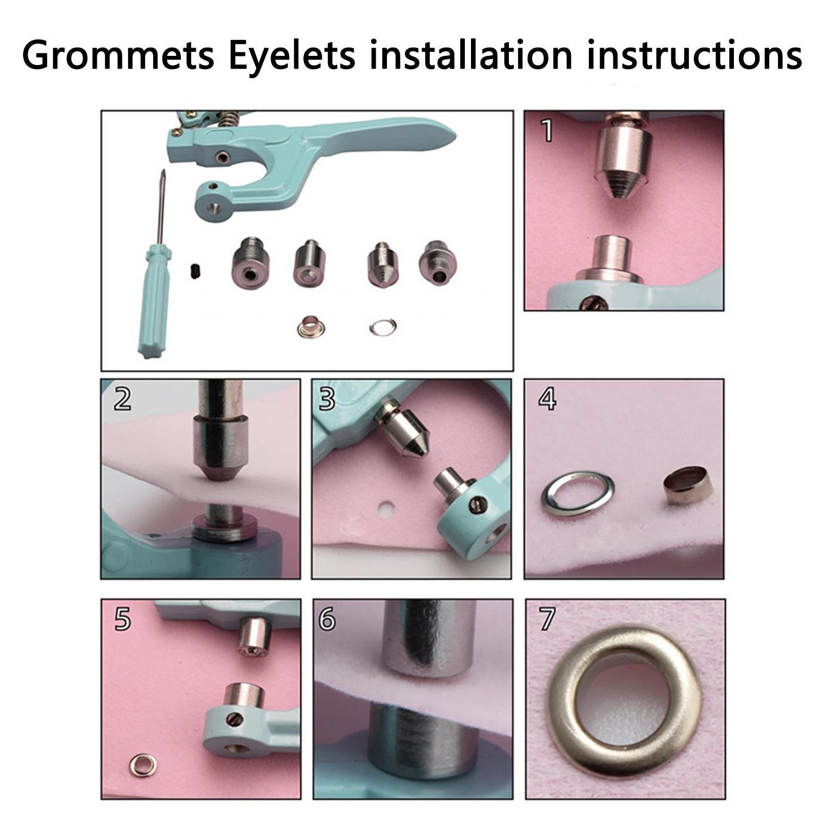 312pcs Snap Button Kit Metal Snaps Studs w/ Pliers Press Tool for Sewing pink