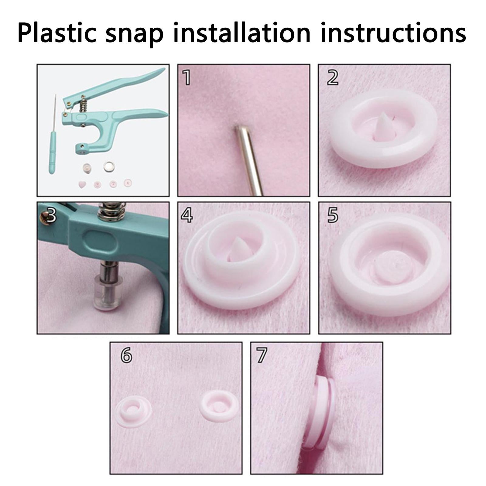 312pcs Snap Button Kit Metal Snaps Studs w/ Pliers Press Tool for Sewing blue