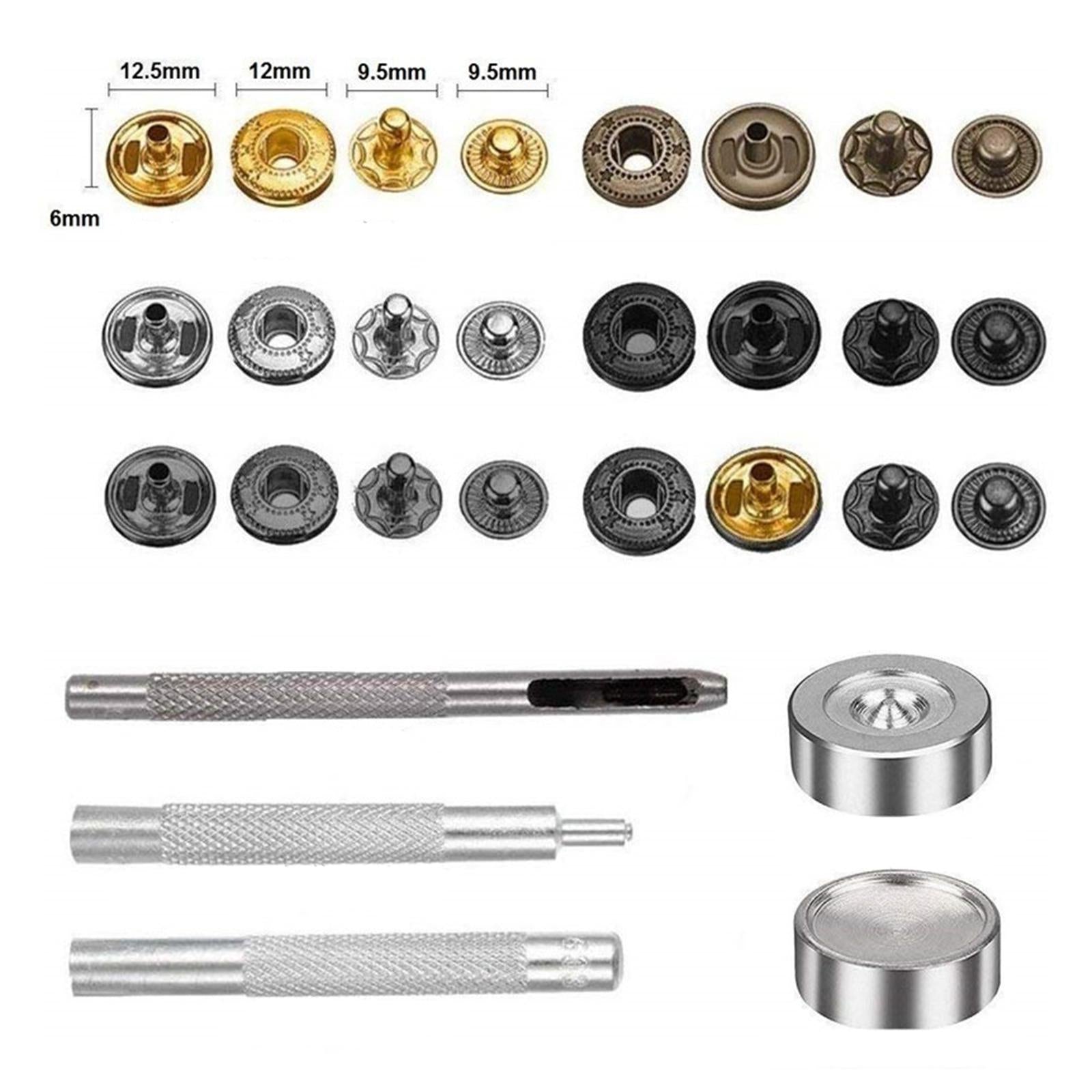 Snap Fastener Kit Press Stud Snaps Button Tool Iron Material