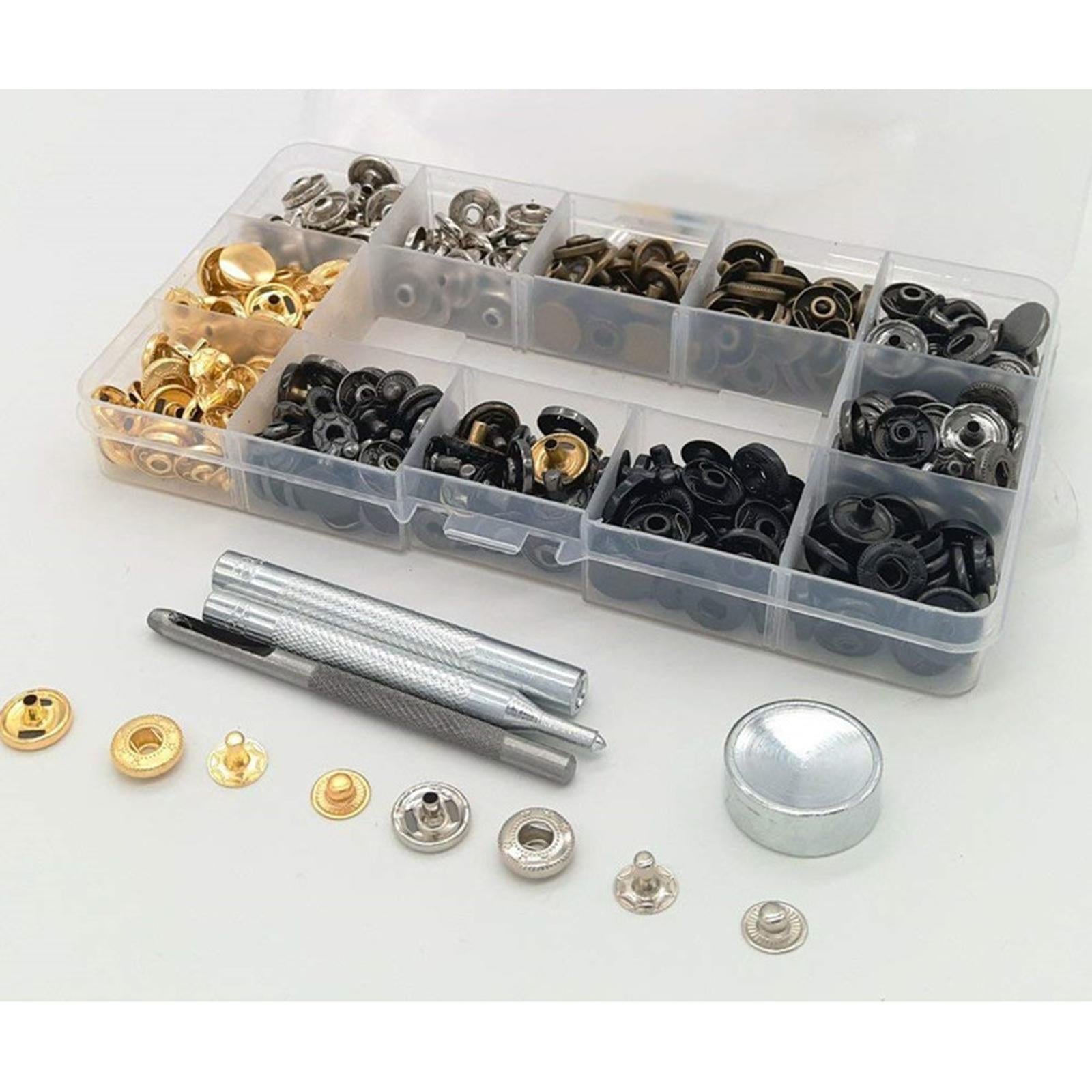 Snap Fastener Kit Press Stud Snaps Button Tool Iron Material