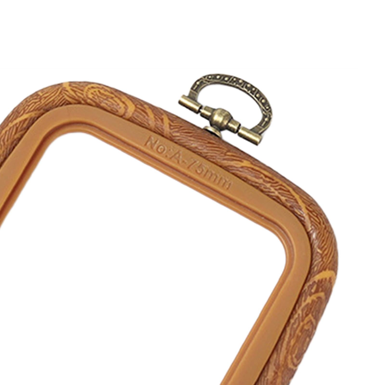 Embroidery Hoop Square Imitation Wood Embroidery Ring for Craft 7x7.5cm
