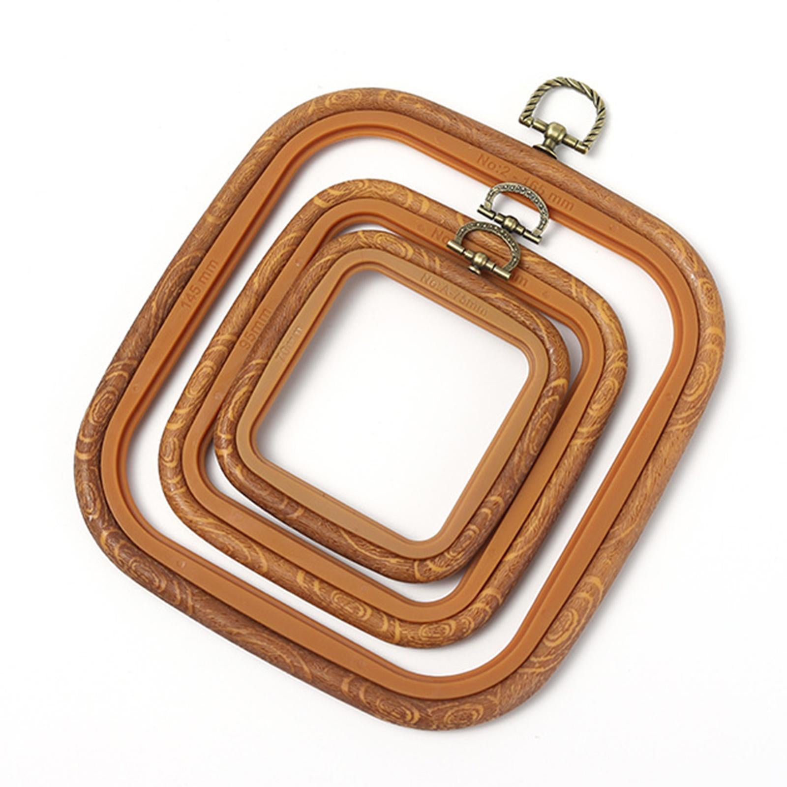 Embroidery Hoop Square Imitation Wood Embroidery Ring for Craft 7x7.5cm