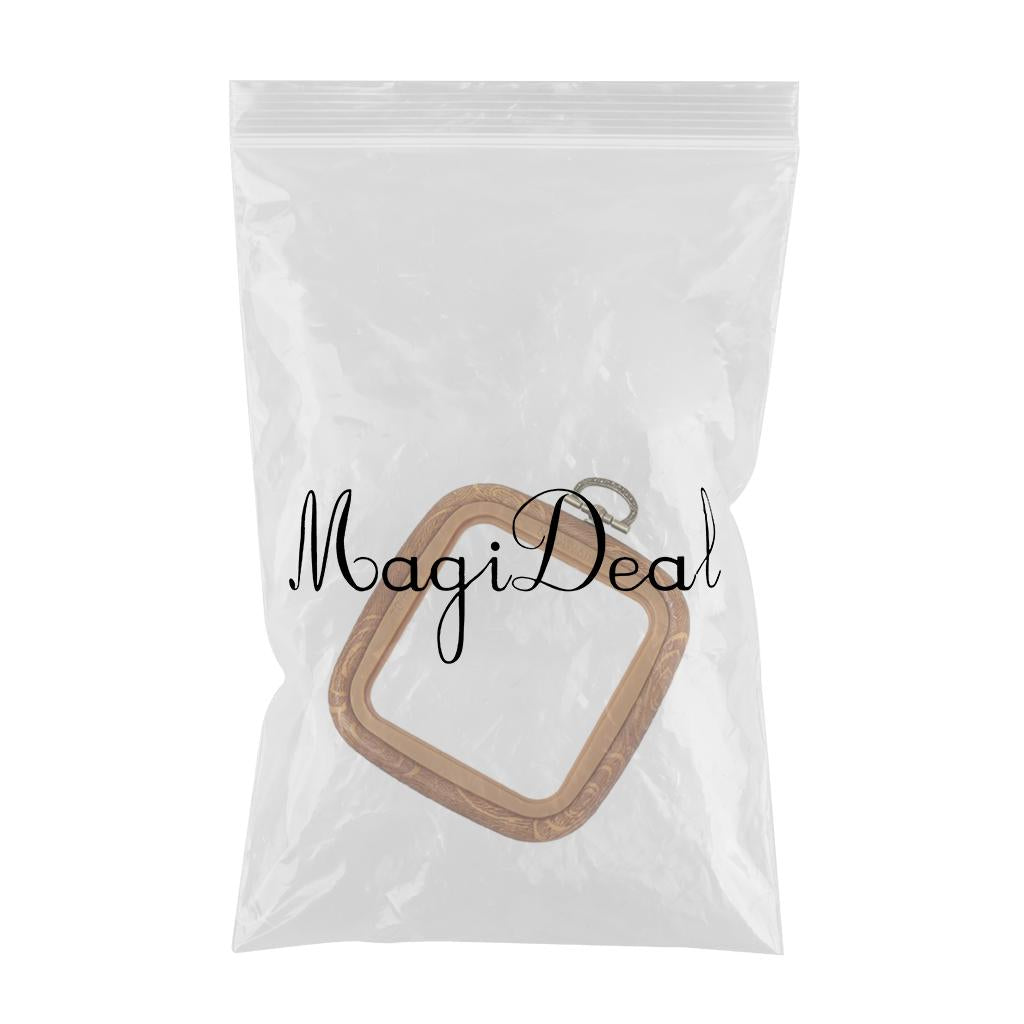 Embroidery Hoop Square Imitation Wood Embroidery Ring for Craft 7x7.5cm