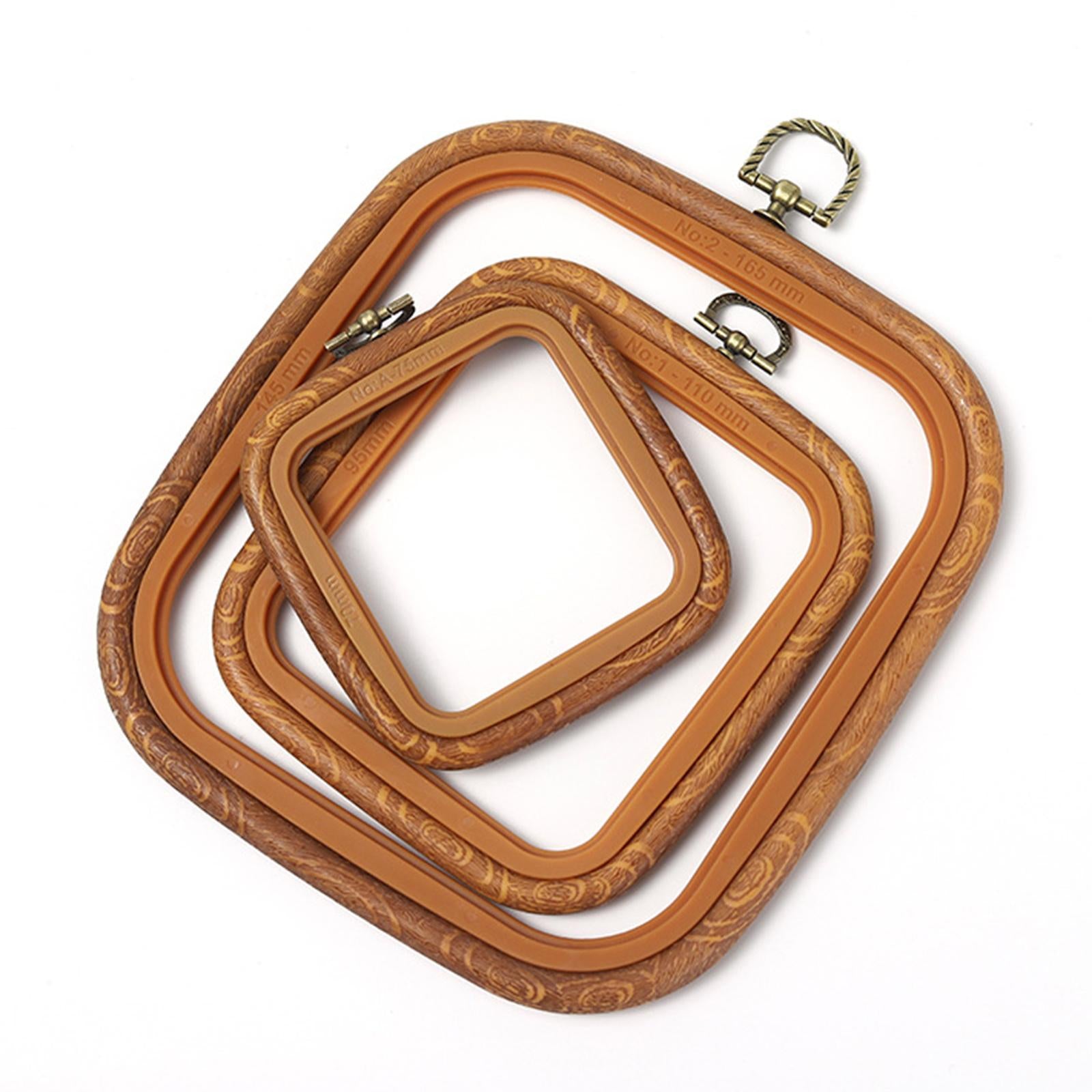 Embroidery Hoop Square Imitation Wood Embroidery Ring for Craft 7x7.5cm