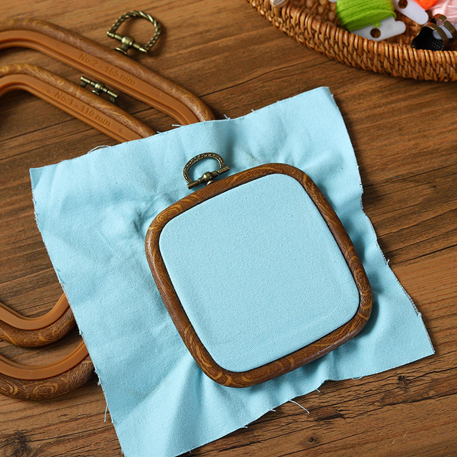 Embroidery Hoop Square Imitation Wood Embroidery Ring for Craft 9.5x110cm