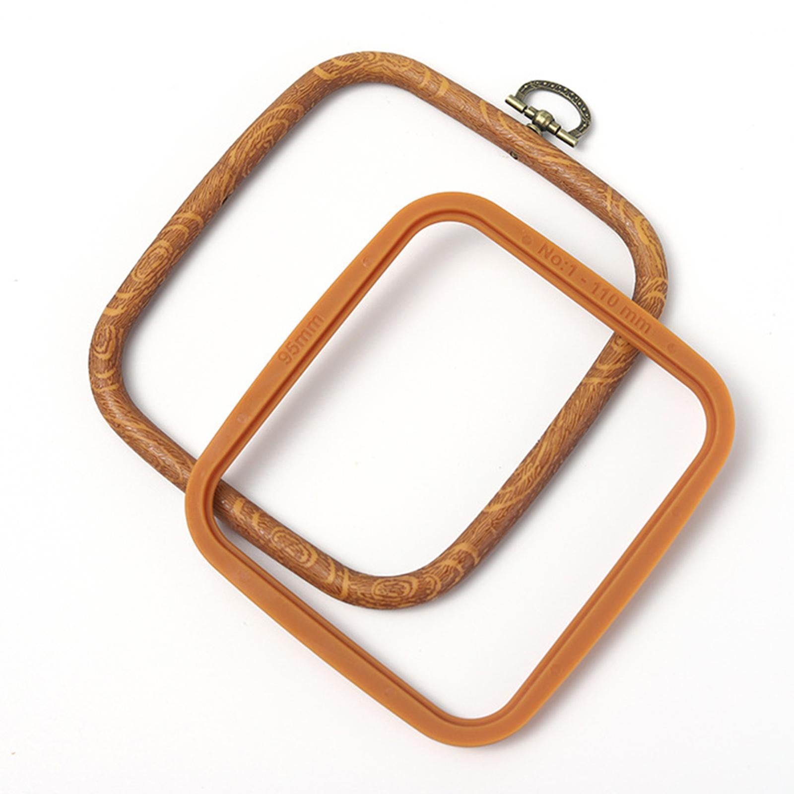 Embroidery Hoop Square Imitation Wood Embroidery Ring for Craft 14.5x16.5cm