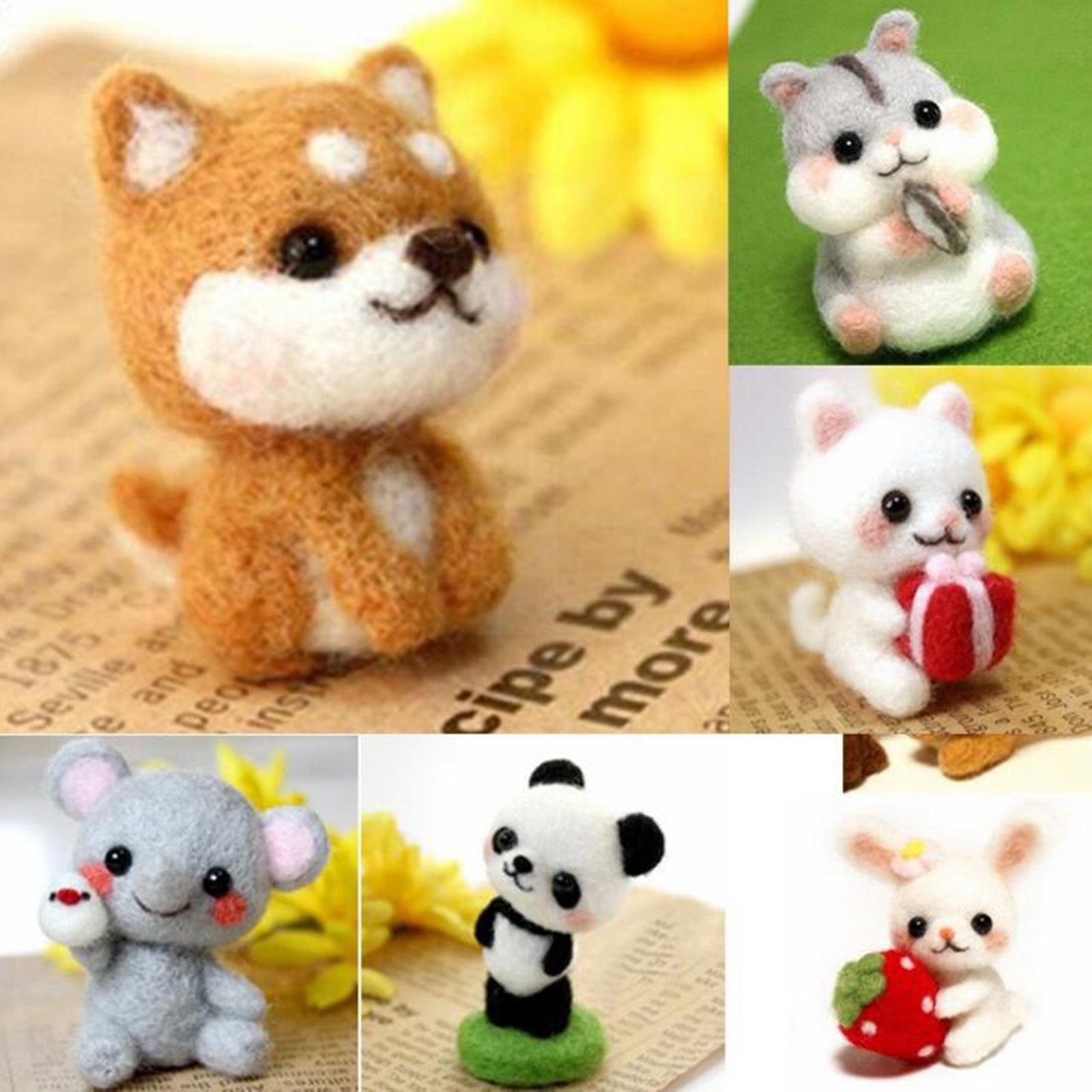 Needle Felting Kit Supplies Wool Roving Felt Work Tool Finger Cobs 40 Colors