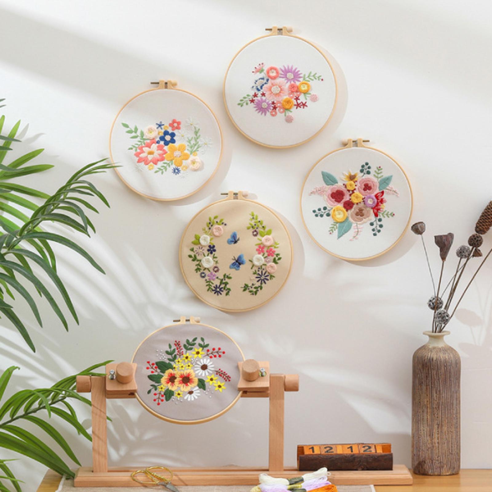Full Range Embroidery Starter Kit,DIY Cross Stitch Stamped Embroidery Sewing