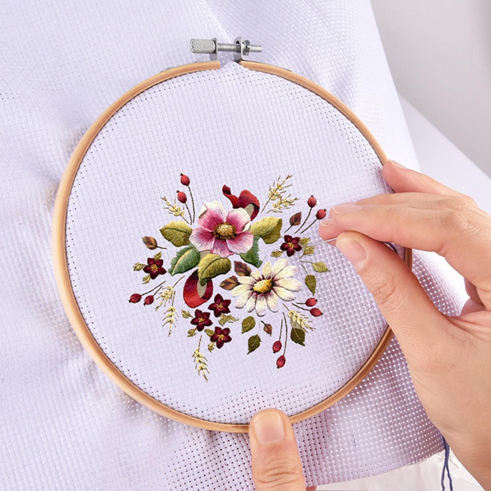 Full Range Embroidery Starter Kit,DIY Cross Stitch Stamped Embroidery Sewing