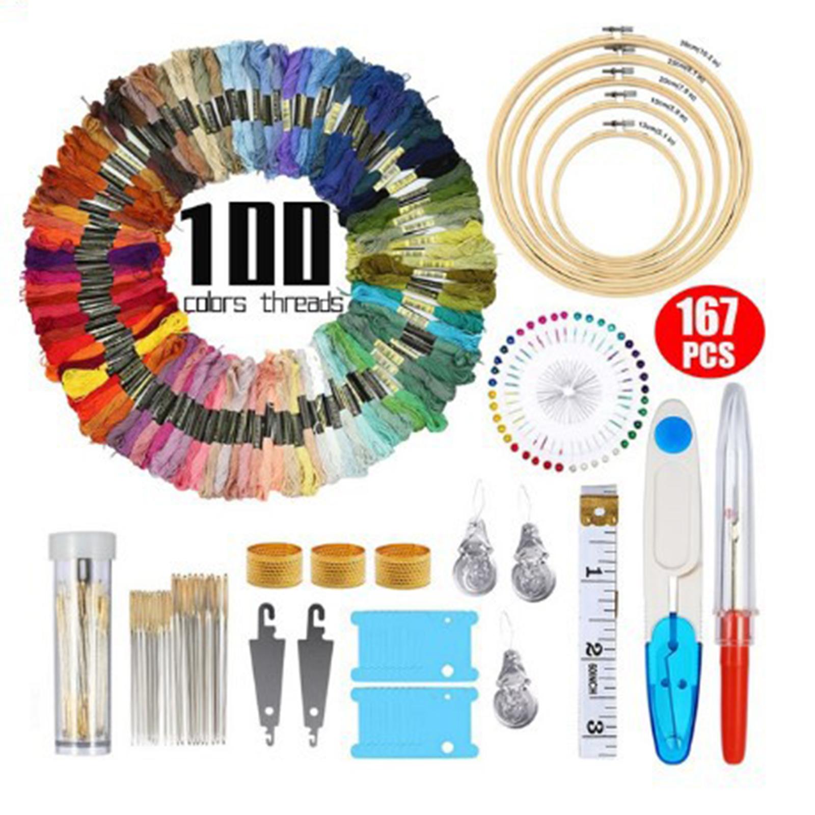 Full Range Embroidery Starter Kit,DIY Cross Stitch Stamped Embroidery Sewing