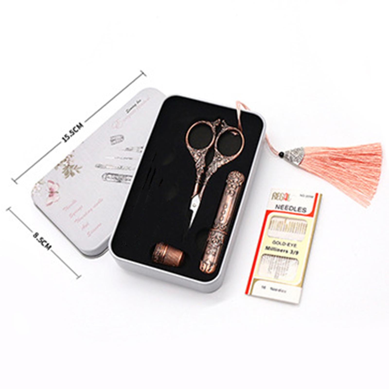 5Pcs European Vintage Embroidery Sewing Tools Kit Scissors Lily