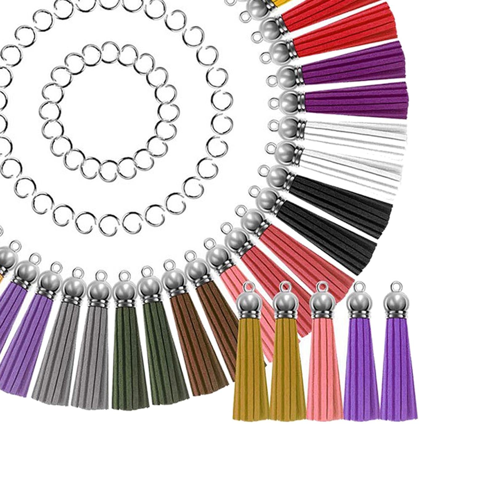 50Pcs Keychain Tassels Blanks Fringe Pendants Bulk for DIY Crafts 1.5 Inch