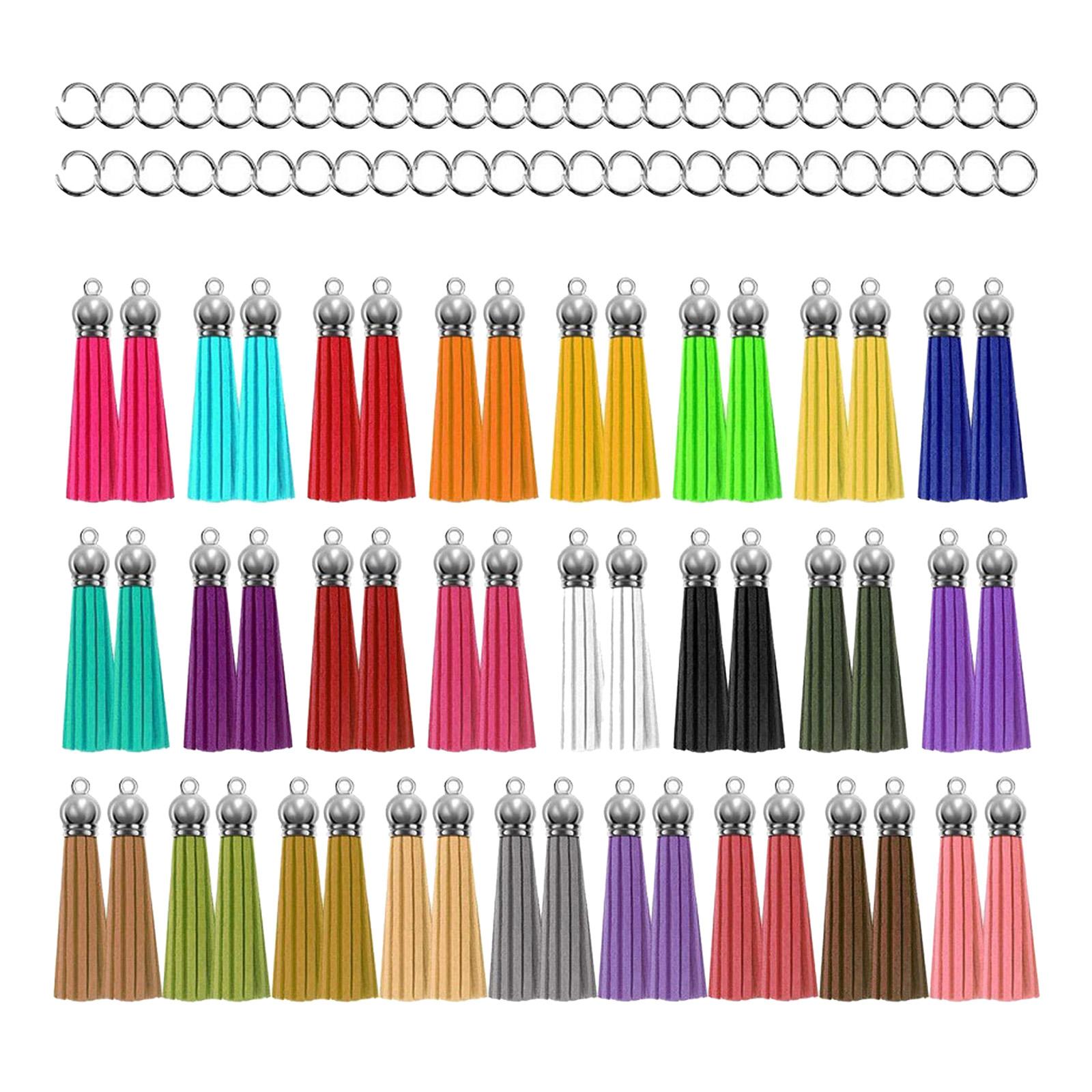 50Pcs Keychain Tassels Blanks Fringe Pendants Bulk for DIY Crafts 1.5 Inch