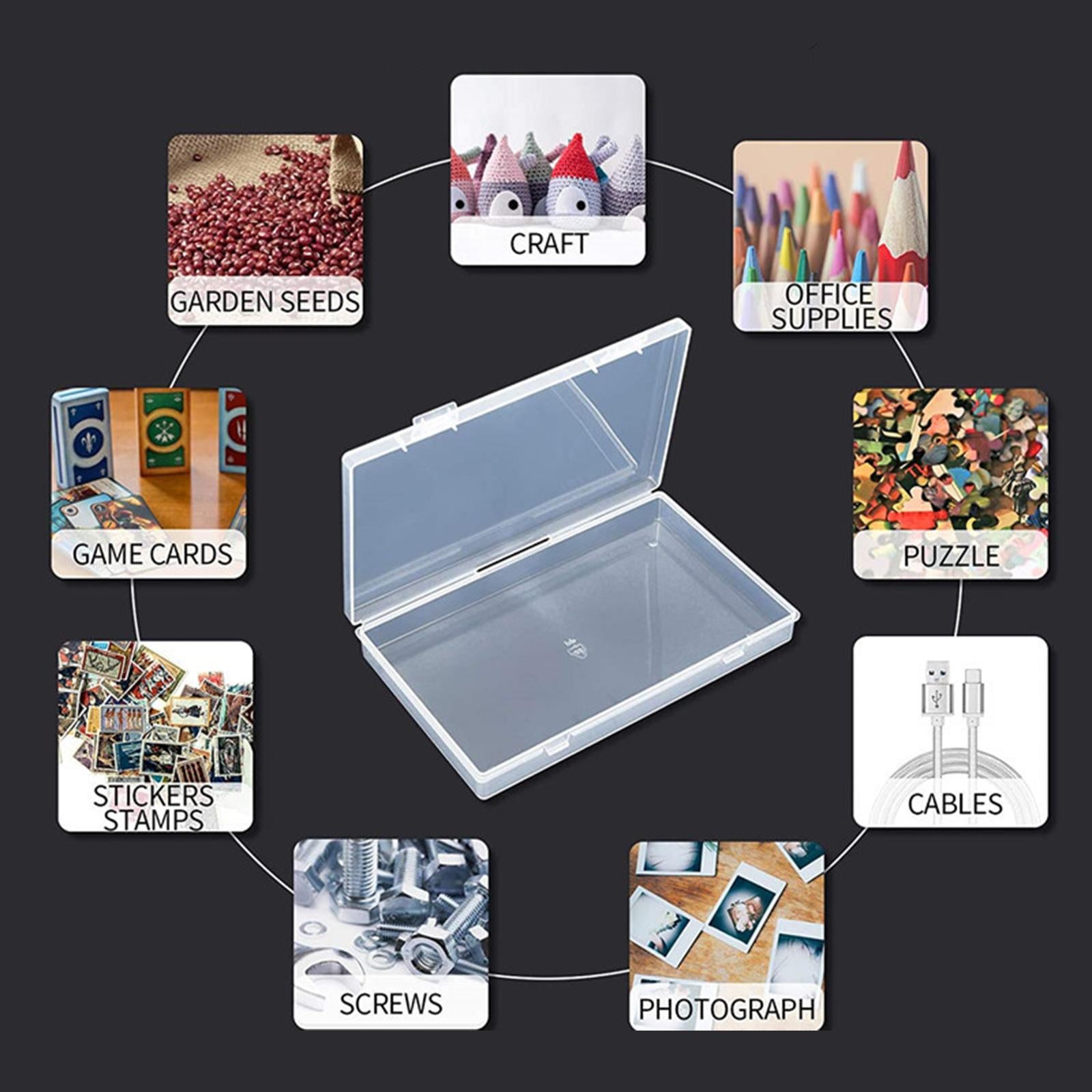 Photo Storage Box 4x6 Crafts Seeds Stickers Cards Case Container Orange"