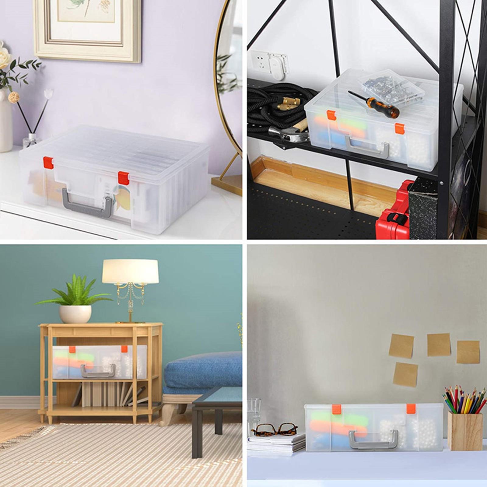 Photo Storage Box 4x6 Crafts Seeds Stickers Cards Case Container Orange"