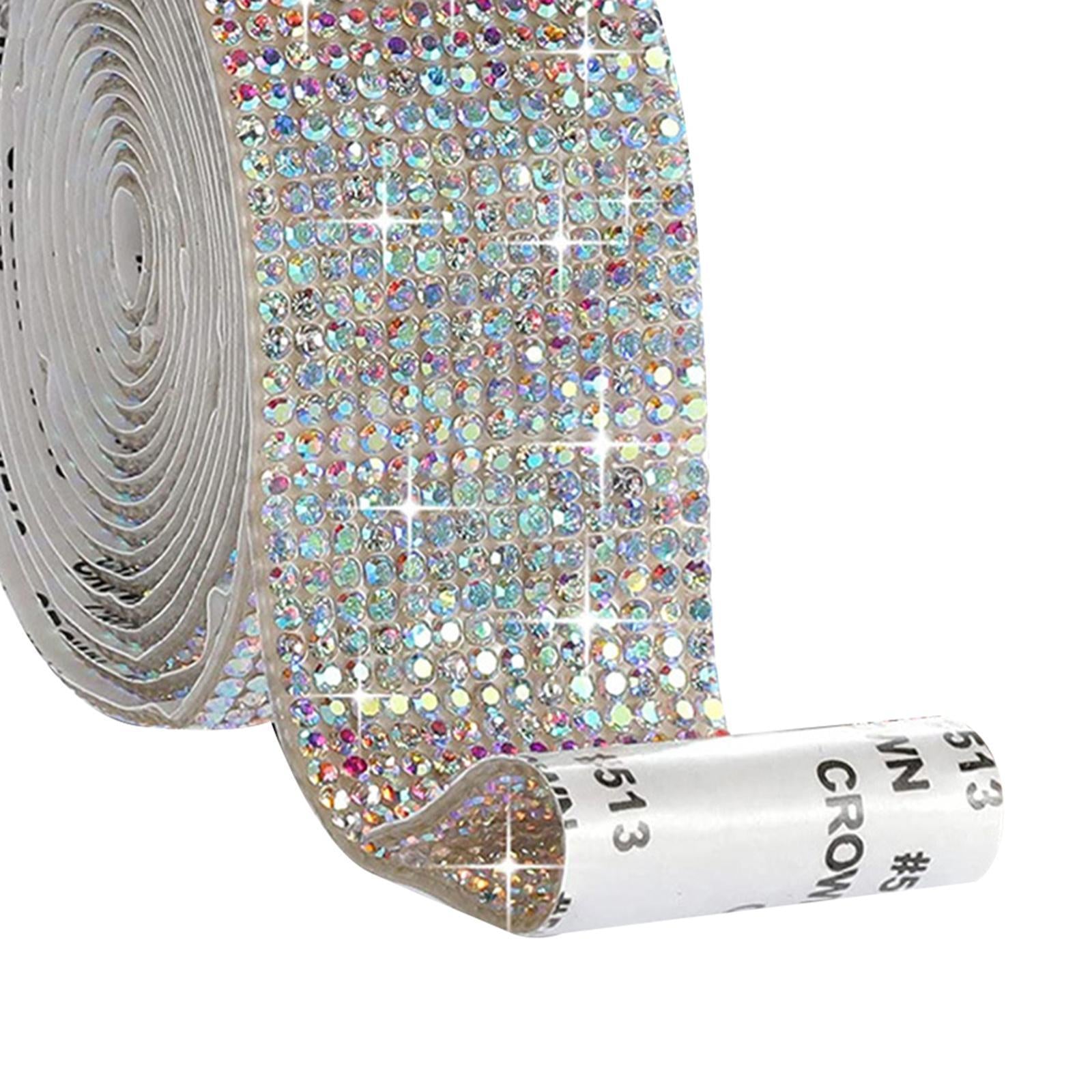 Self-Adhesive Crystal Rhinestone Diamond Ribbon DIY Sticker Multicolor 1.4cm