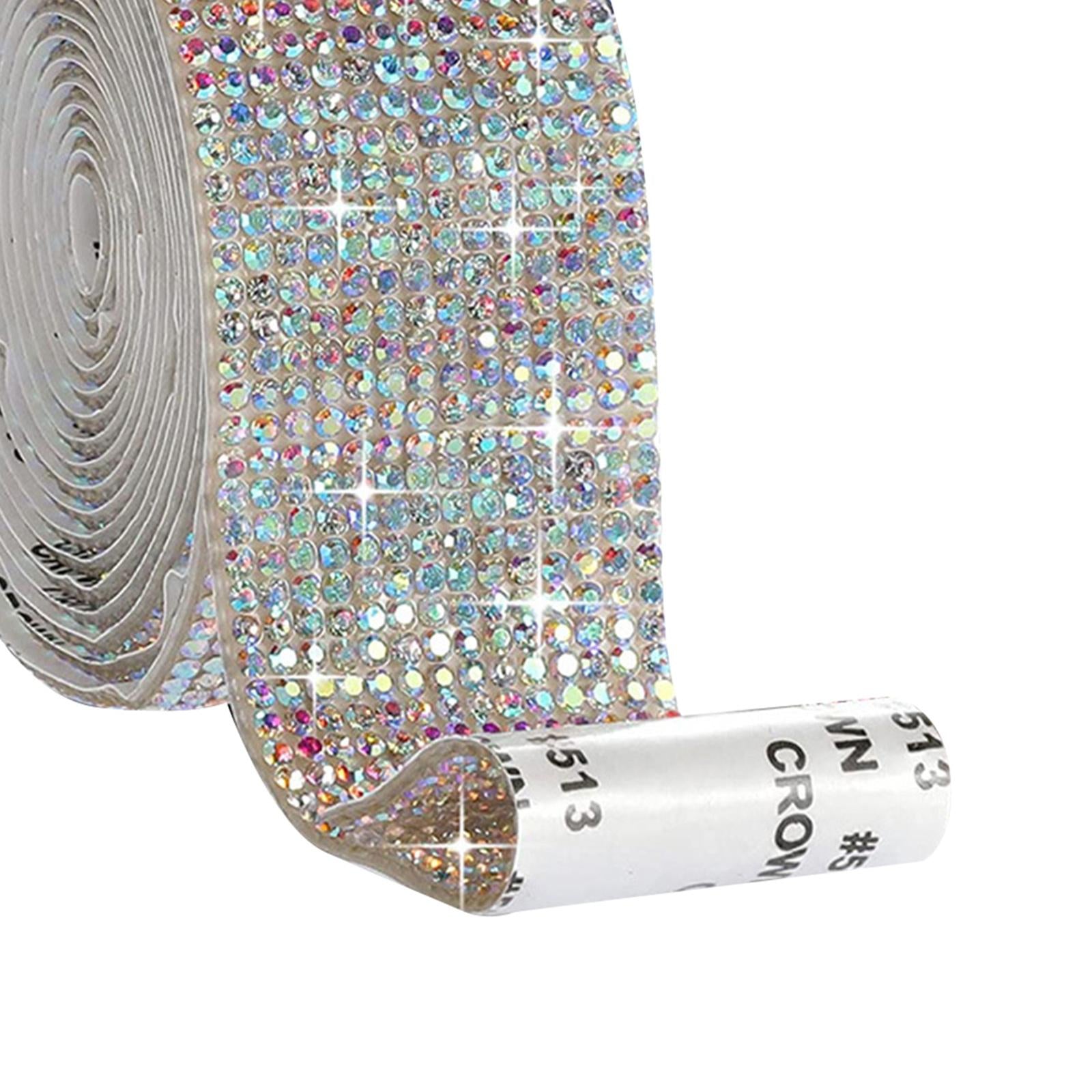 Self-Adhesive Crystal Rhinestone Diamond Ribbon DIY Sticker Multicolor 2.7cm