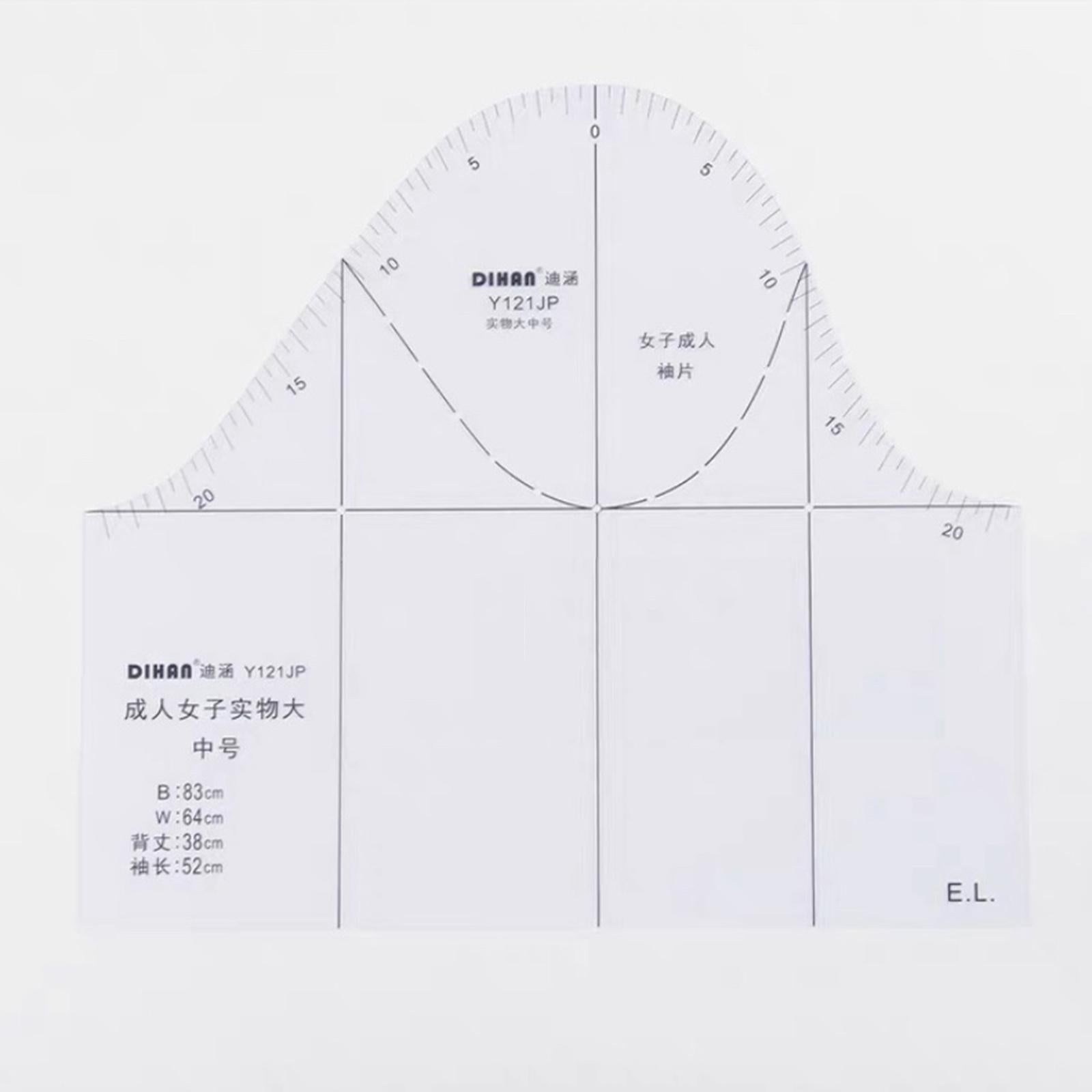 1:1 Cloth Design Ruler Full Scale Drawing Templete Long Sleeve