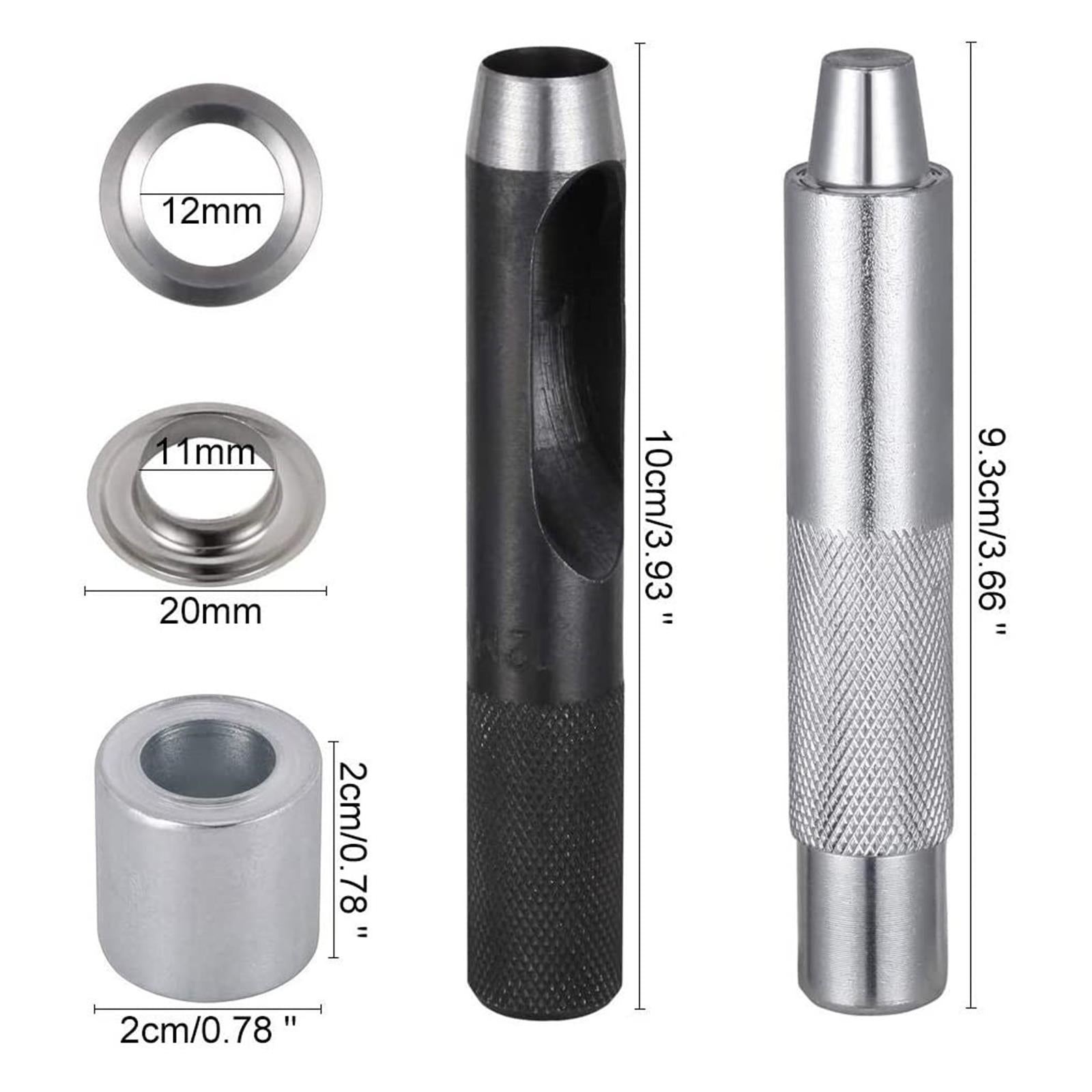 12mm Grommets Eyelets with Washer Grommet Setting Tool Eyelet Setter Kits