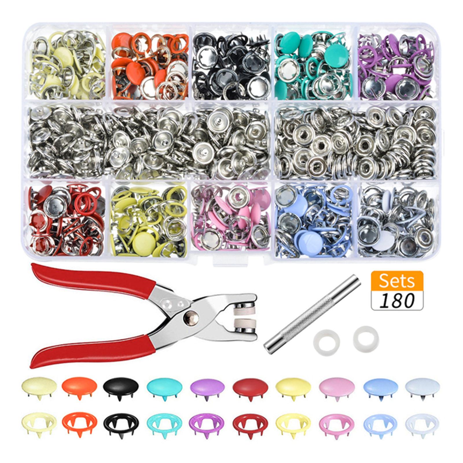 Prong Ring Button Press Studs Snap Button Fasteners DIY Plier Tool Kit Set