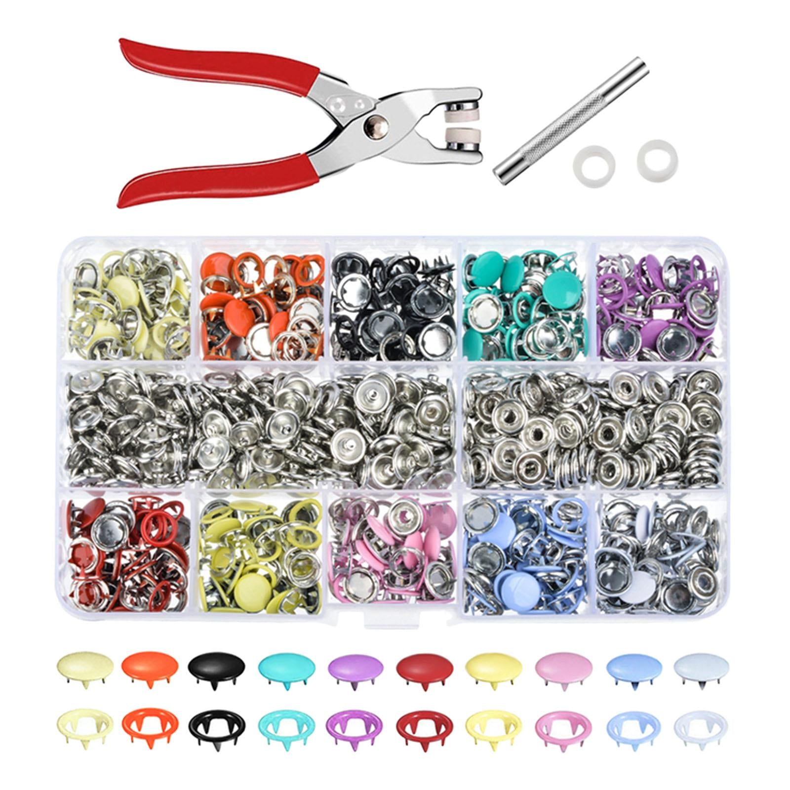 Prong Ring Button Press Studs Snap Button Fasteners DIY Plier Tool Kit Set