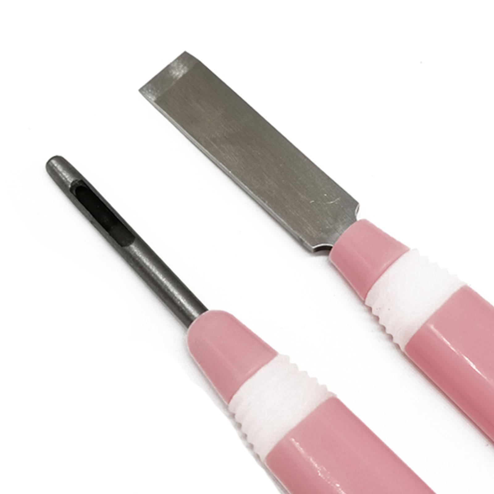 3x Portable Sewing Buttonhole Cutter Set Eyehole Cutting Tool Puncher Pink