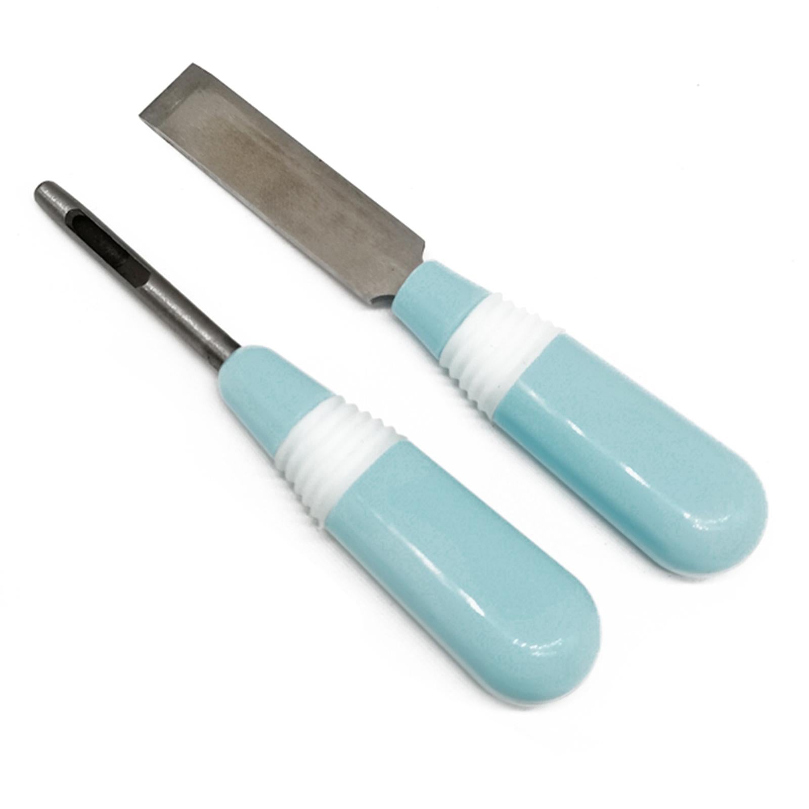 3x Portable Sewing Buttonhole Cutter Set Eyehole Cutting Tool Puncher Blue