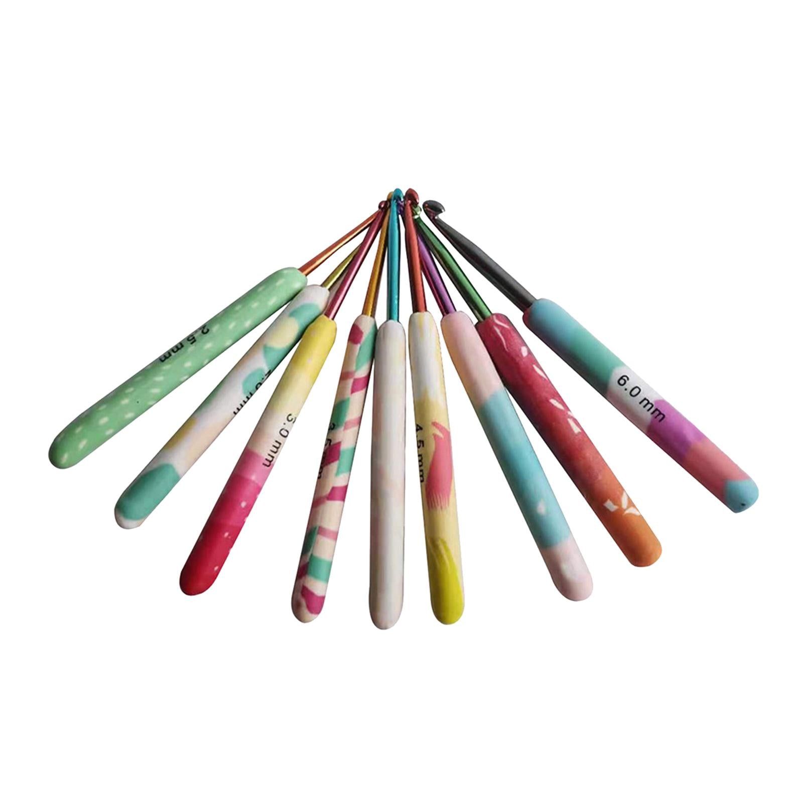 9Pcs Aluminium Crochet Hooks Needles Yarn Knitting Hooks 2-6mm Sewing Tools