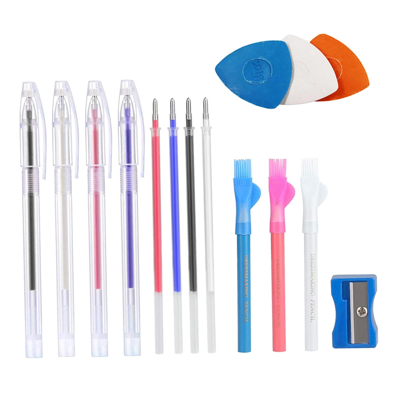 4x Heat Erasable Pen Heat Erase Pen 4 Colors Refills Dressmaking Chalks Tool