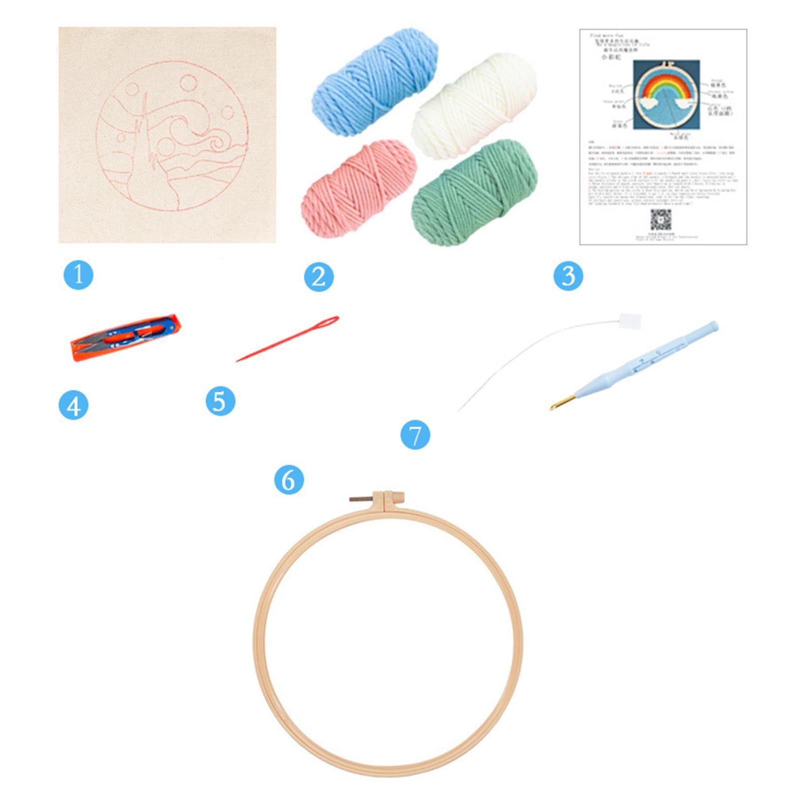 Punch Needle Kits with Basic Tools Soft Yarn Hand Craft 6 inch Duck