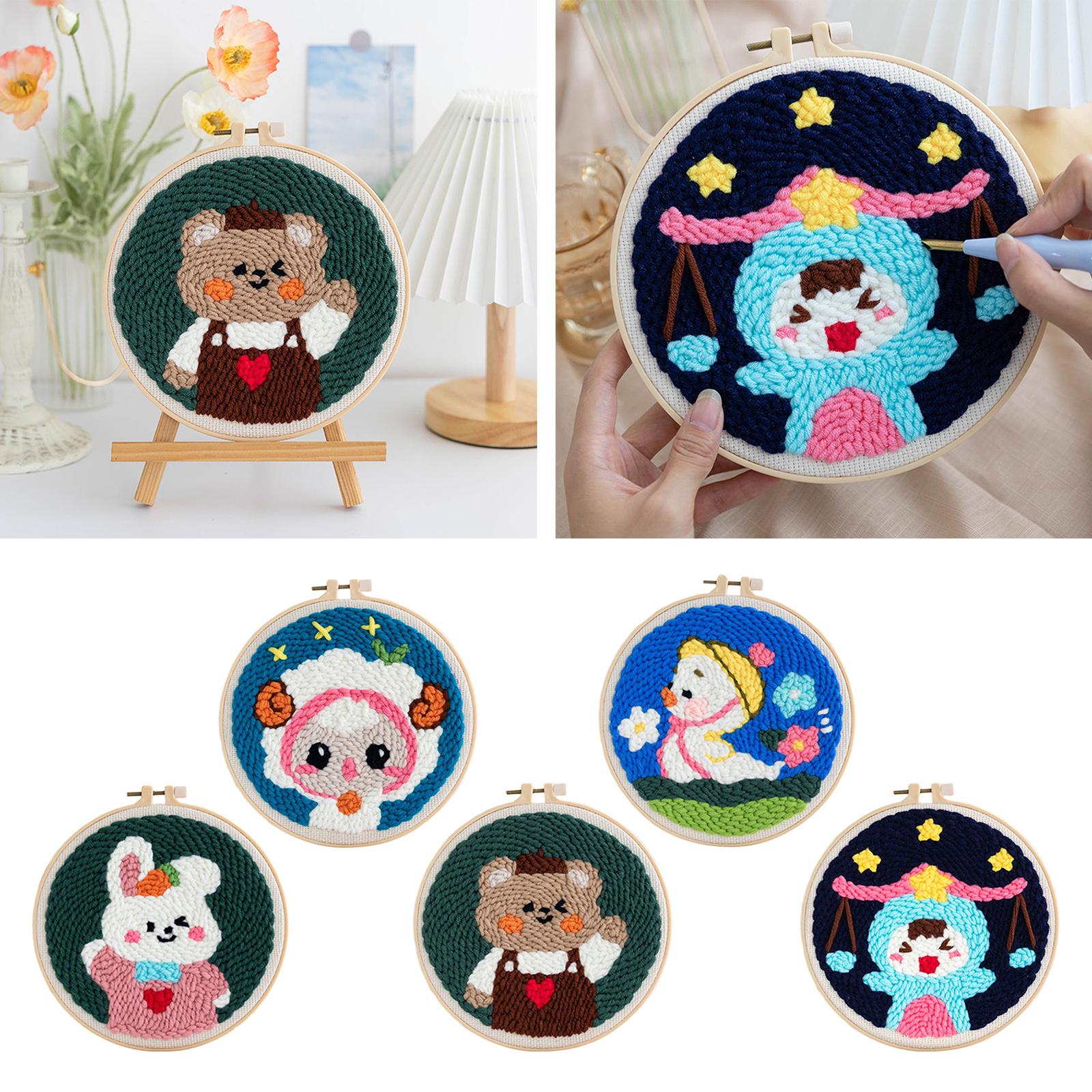 Punch Needle Kits with Basic Tools Soft Yarn Hand Craft 6 inch Duck