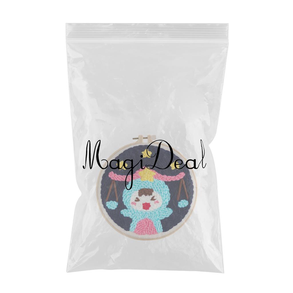 Punch Needle Kits with Basic Tools Soft Yarn Hand Craft 6 inch Libra